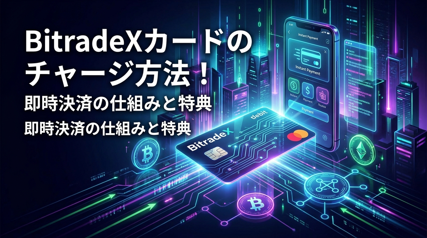 BitradeXカードのチャージ方法！即時決済の仕組みと特典